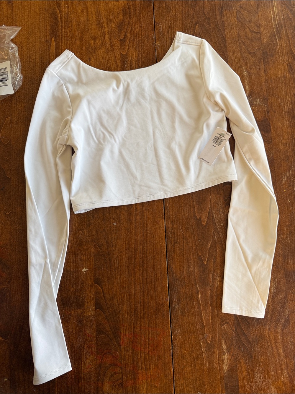 Old Navy White Long-Sleeve Crop Top athletic